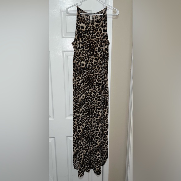 Heimish U.S.A. Women’s Leopard High Low Round Neck Maxi Dress! Size Large. - Picture 1 of 14